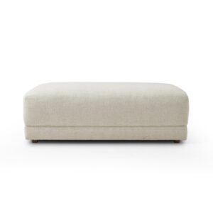 Pillowy Cream White Rounded Edge Storage Ottoman