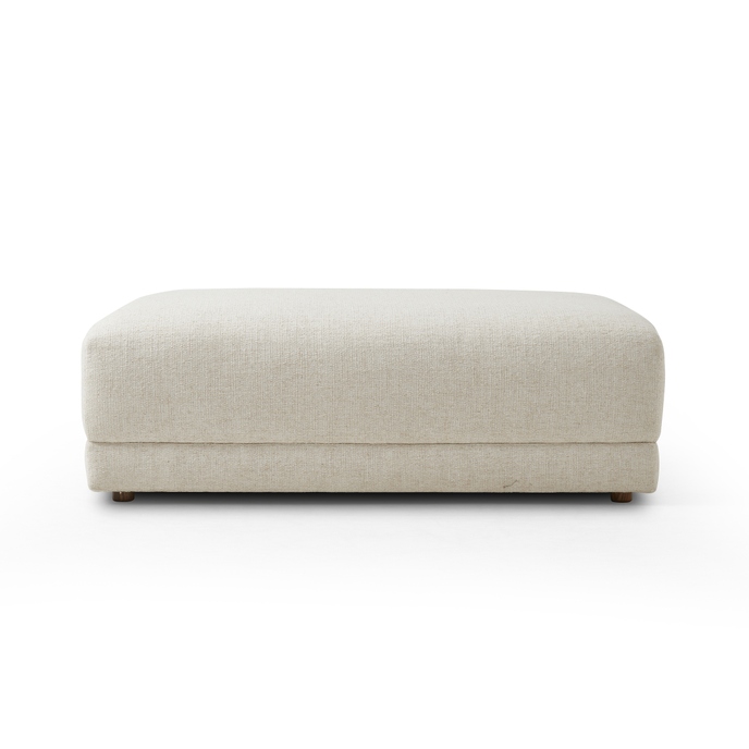 Pillowy Cream White Rounded Edge Storage Ottoman