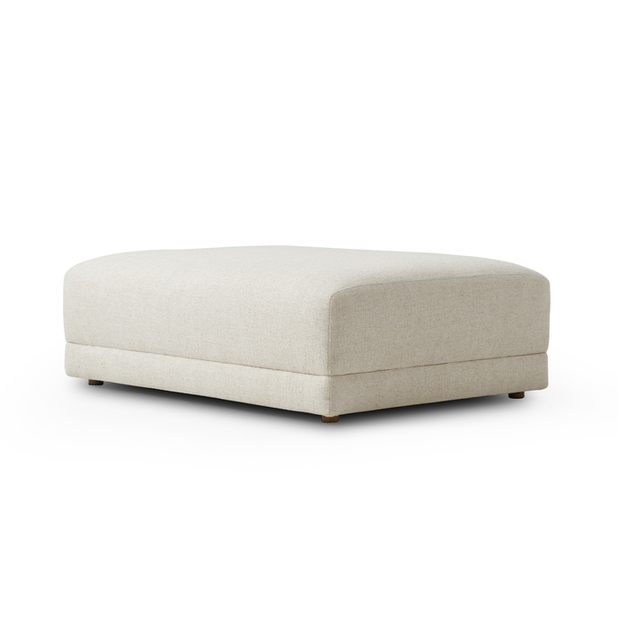 Pillowy Cream White Rounded Edge Storage Ottoman - Image 3