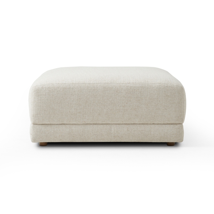 Pillowy Cream White Rounded Edge Storage Ottoman - Image 2