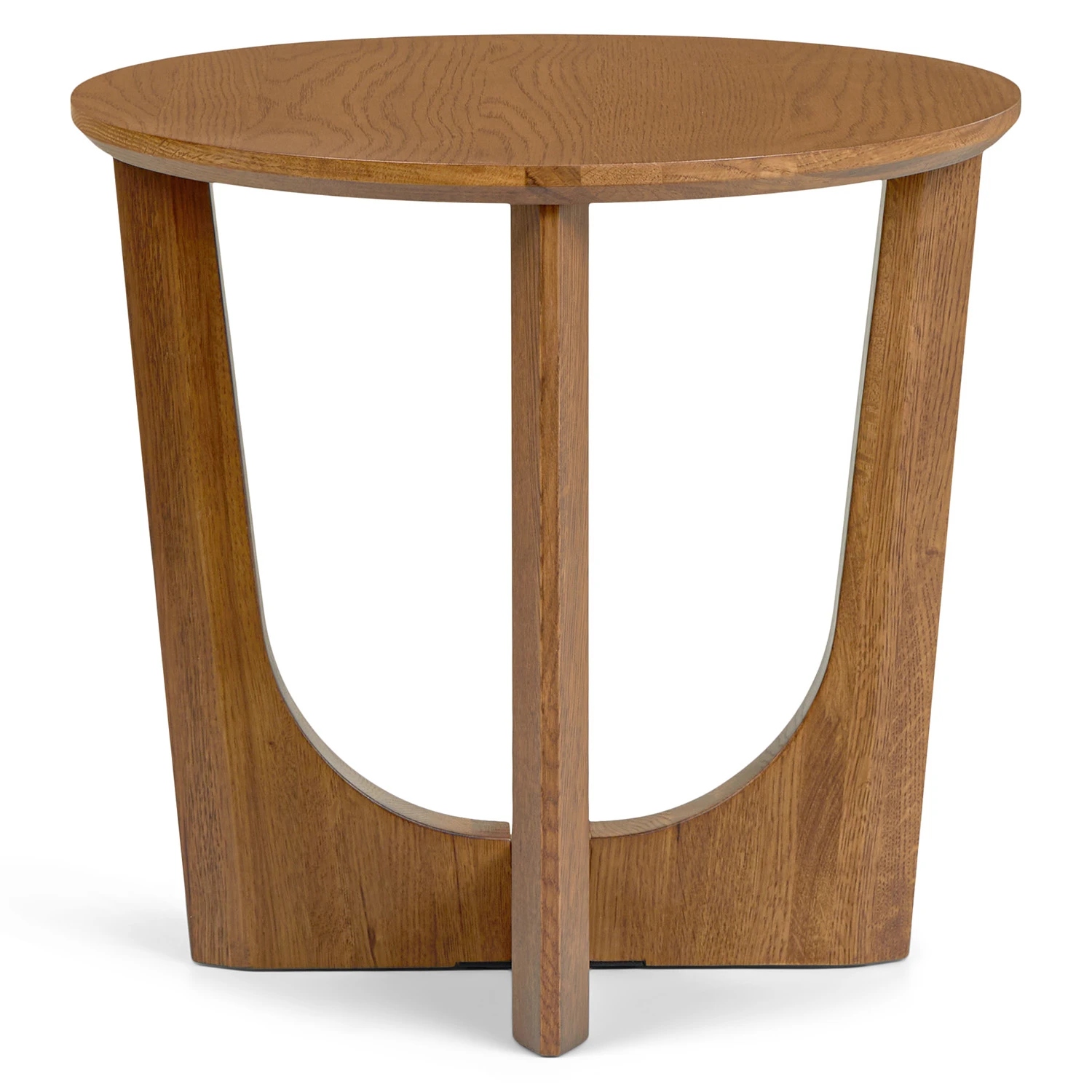 Pillowy Dark Oak Brown Round Side Table with Sculptural Base - Image 2