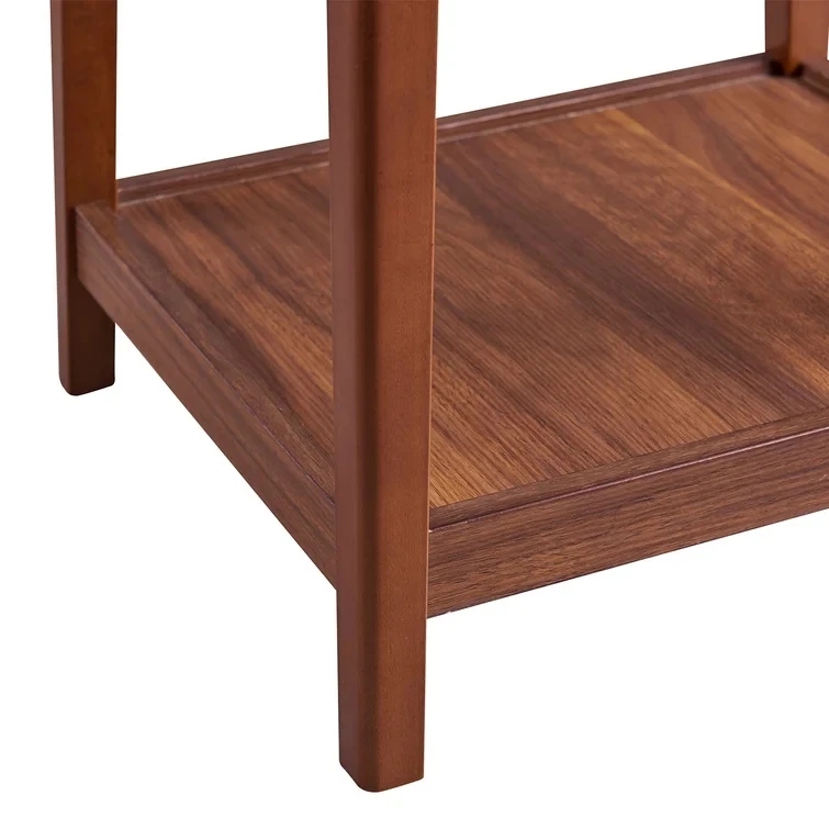 Pillowy White Marble Top Side Table with Storage Shelf - Image 2
